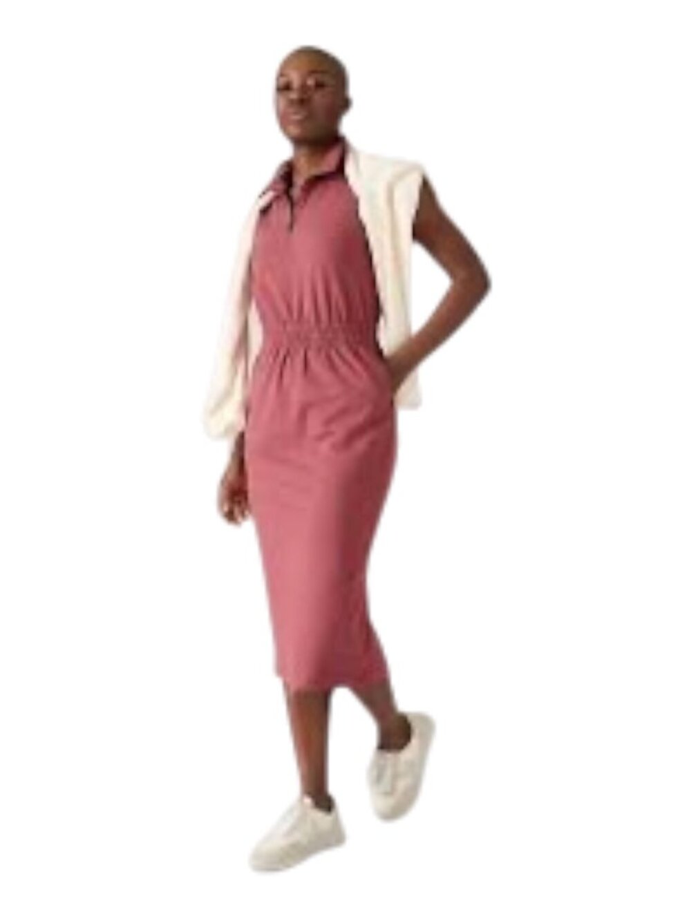 Athleta RetroTerry Dress in Rosewood XLarge